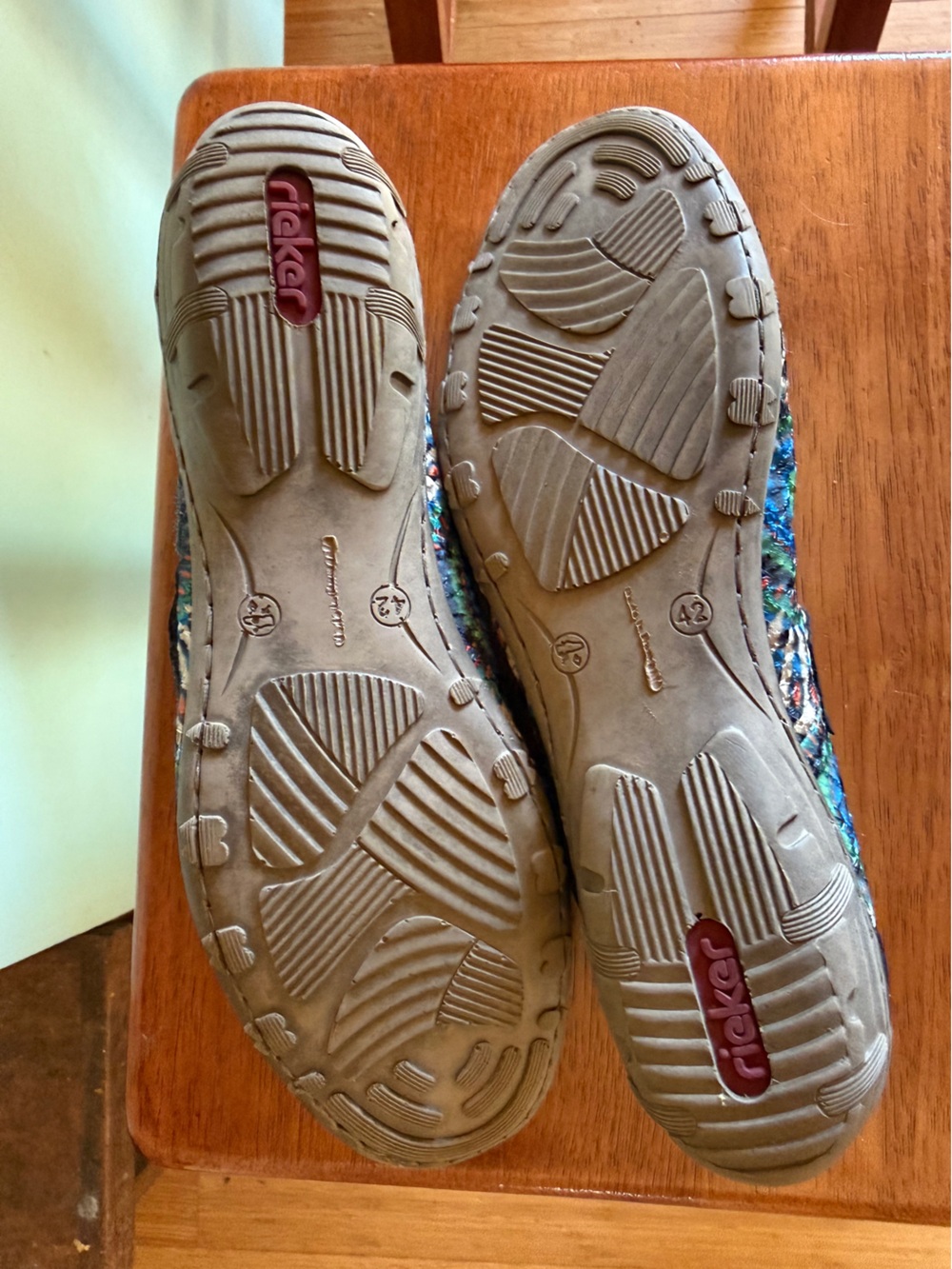 Rieker Anti-Stress Navy Multicolor Mary Jane Flats with Strap 42 - Picture 2 of 8